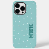 Aquamarin Blue Monogram Case-Mate iPhone Hülle (Rückseite)