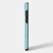 Aquamarin Blue Monogram iPhone Hülle (Linke Seite)