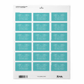 Aquamarin Blue Mr. und Mrs. Script Wedding Rücksen Adressaufkleber (Vorne)
