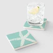 Aquamarin Blue Nautic Steinuntersetzer (Seitenansicht)