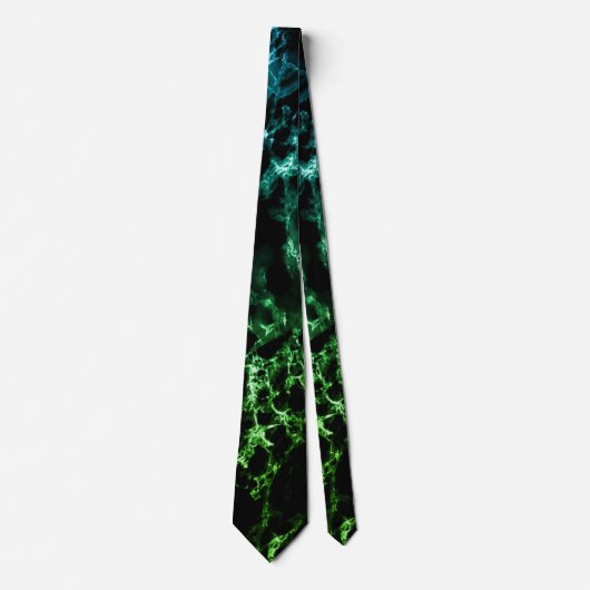 Aquamarin Blue Neon Green Marble Black Neck Tie Krawatte (Vorderseite)