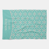 Aquamarin Blue Niedlich Fun Blume Geschirrtuch (Horizontal)
