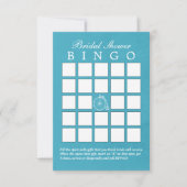 Aquamarin Blue Old Bike Brautparty Bingo Karten (Vorderseite)