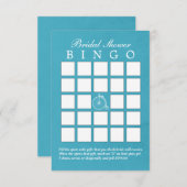 Aquamarin Blue Old Bike Brautparty Bingo Karten (Vorne/Hinten)