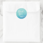 Aquamarin & Blue Ombre Wedding Celebration Runder Aufkleber (Tasche)