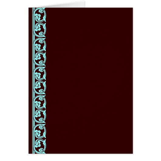 Aquamarin Blue on Chocolate Gothic Blank Art Card (Vorne)