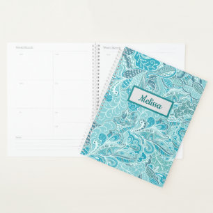 Aquamarin Blue Paisley Planer