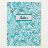 Aquamarin Blue Paisley Planer (Vorderseite)