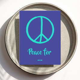 Aquamarin Blue Peace Sign Postcard - individuell a Postkarte