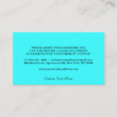 Aquamarin Blue Personal Trainer Yoga Visitenkarte (Rückseite)