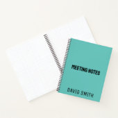 Aquamarin Blue Personalisiert Sketchbook mit Name Notizblock (Innenseite)