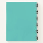 Aquamarin Blue Personalisiert Sketchbook mit Name Notizblock (Rückseite)