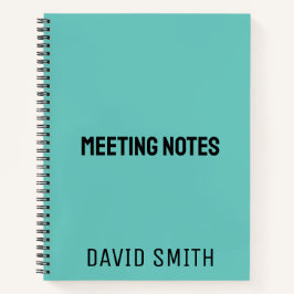 Aquamarin Blue Personalisiert Sketchbook mit Name Notizblock