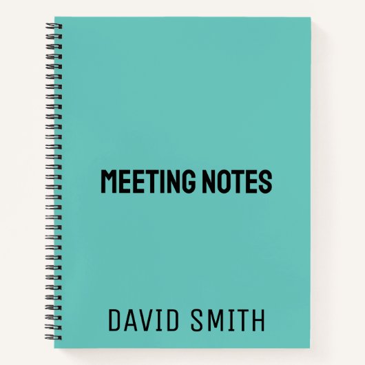 Aquamarin Blue Personalisiert Sketchbook mit Name Notizblock (Vorderseite)