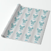 Aquamarin Blue Phoenix mit Name auf Silver Persona Geschenkpapier (Ungerollt)