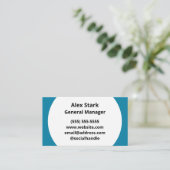 Aquamarin Blue Polka Dot Business Cards Visitenkarte (Stehend Vorderseite)