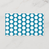 Aquamarin Blue Polka Dot Business Cards Visitenkarte (Rückseite)