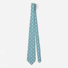 Aquamarin Blue Polka Dot Neck Tie Krawatte