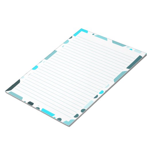 Aquamarin Blue Polka Dots Notizblock (angewinkelt)