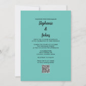 Aquamarin Blue QR Code Schwarzes Script Einfache H Einladung (Vorderseite)