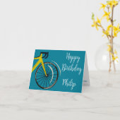 Aquamarin Blue Road Radfahrer Geburtstagskarte Karte (Gelbe Blume)