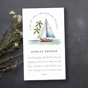 Aquamarin Blue Sailboat Palm Display Dusche Baby D Begleitkarte