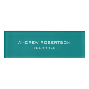 Aquamarin Blue Schlicht Elegante Minimalistisch Ei Namenschild