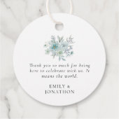 Aquamarin Blue Sea Mist Floral Script Liebe und Da Geschenkanhänger (Rückseite)