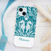 Aquamarin Blue Seepferde Personalisiert Case-Mate iPhone Hülle