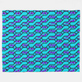 Aquamarin Blue Shim Shim Pattern Fleecedecke (Vorderseite (Horizontal))