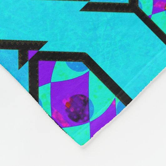 Aquamarin Blue Shim Shim Pattern Fleecedecke (Ecke)