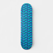 Aquamarin Blue Shim Shim Pattern Skateboard (Vorne)