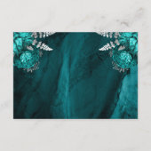 Aquamarin Blue Silver Floral Script Hochzeit RSVP Begleitkarte
