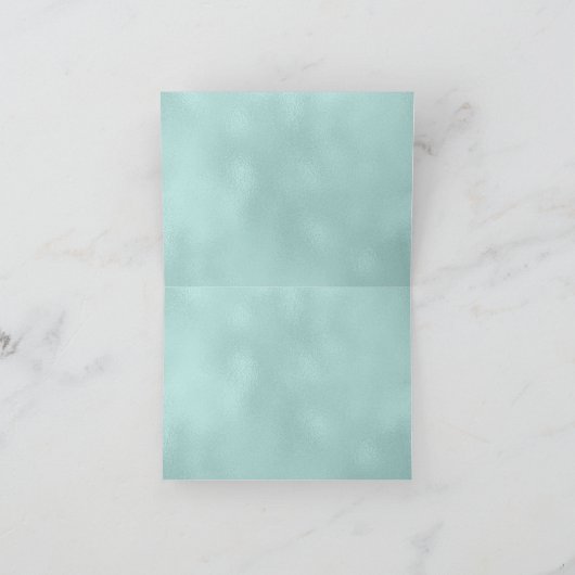 Aquamarin Blue Silver High Heel Shoe Vielen Dank Dankeskarte (Innenseite)