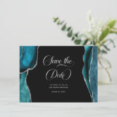 Aquamarin Blue Silver Imitats Glitzer Agate Save t (Stehend Vorderseite)