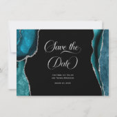 Aquamarin Blue Silver Imitats Glitzer Agate Save t (Vorderseite)