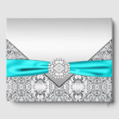 Aquamarin Blue Silver Wedding Gästebuch (Rückseite)