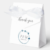 Aquamarin Blue Simple Heart Wreath Monogram Weddin Geschenkschachtel (Vorderseite)