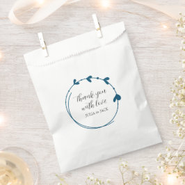 Aquamarin Blue Simple Heart Wreath Wedding Geschenktütchen