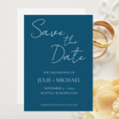 Aquamarin Blue Simple Style Wedding Save The Date