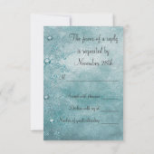 Aquamarin Blue Snowflakes Christliches Weihnachts- Einladung (Rückseite)