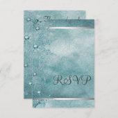 Aquamarin Blue Snowflakes Christliches Weihnachts- Einladung (Vorne/Hinten)