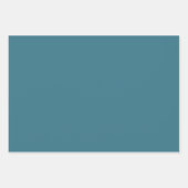 Aquamarin Blue Solid Color Geschenkpapier Set (Vorderseite)