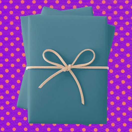 Aquamarin Blue Solid Color Geschenkpapier Set