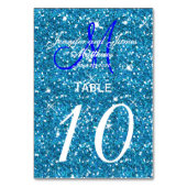 Aquamarin Blue Starry Night Wedding Tischnummer Ca (Vorderseite)