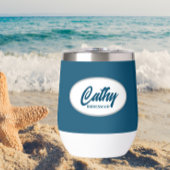 Aquamarin Blue Stylized Name Wedding Bridesmaid