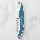 Aquamarin Blue Stylized Wedding Bridesmaid Name Kellnermesser (Vorderseite)