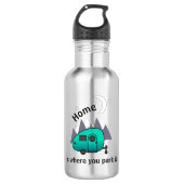 Aquamarin Blue Teardrop Camper Edelstahlflasche (Vorderseite)