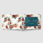 Aquamarin Blue Terracotta Boho Floral Wedding Gästebuch (Voll)
