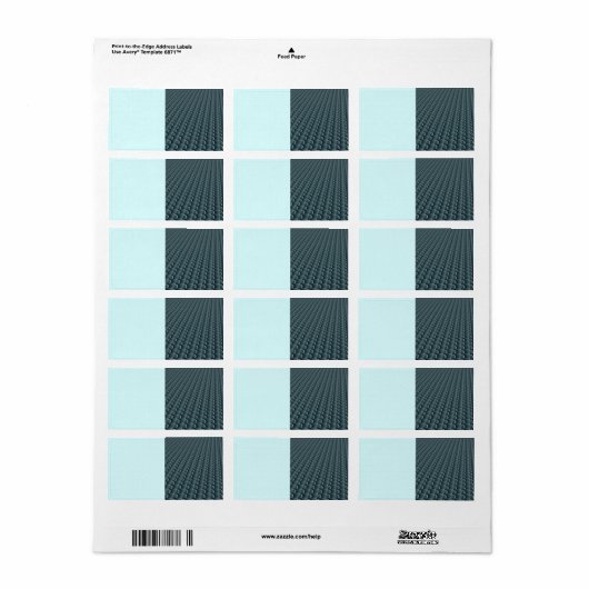 Aquamarin Blue Texturised Muster Adressaufkleber (Vorne)